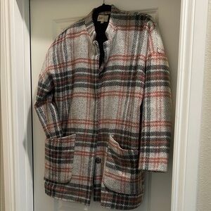 Plaid Button-Up Coat